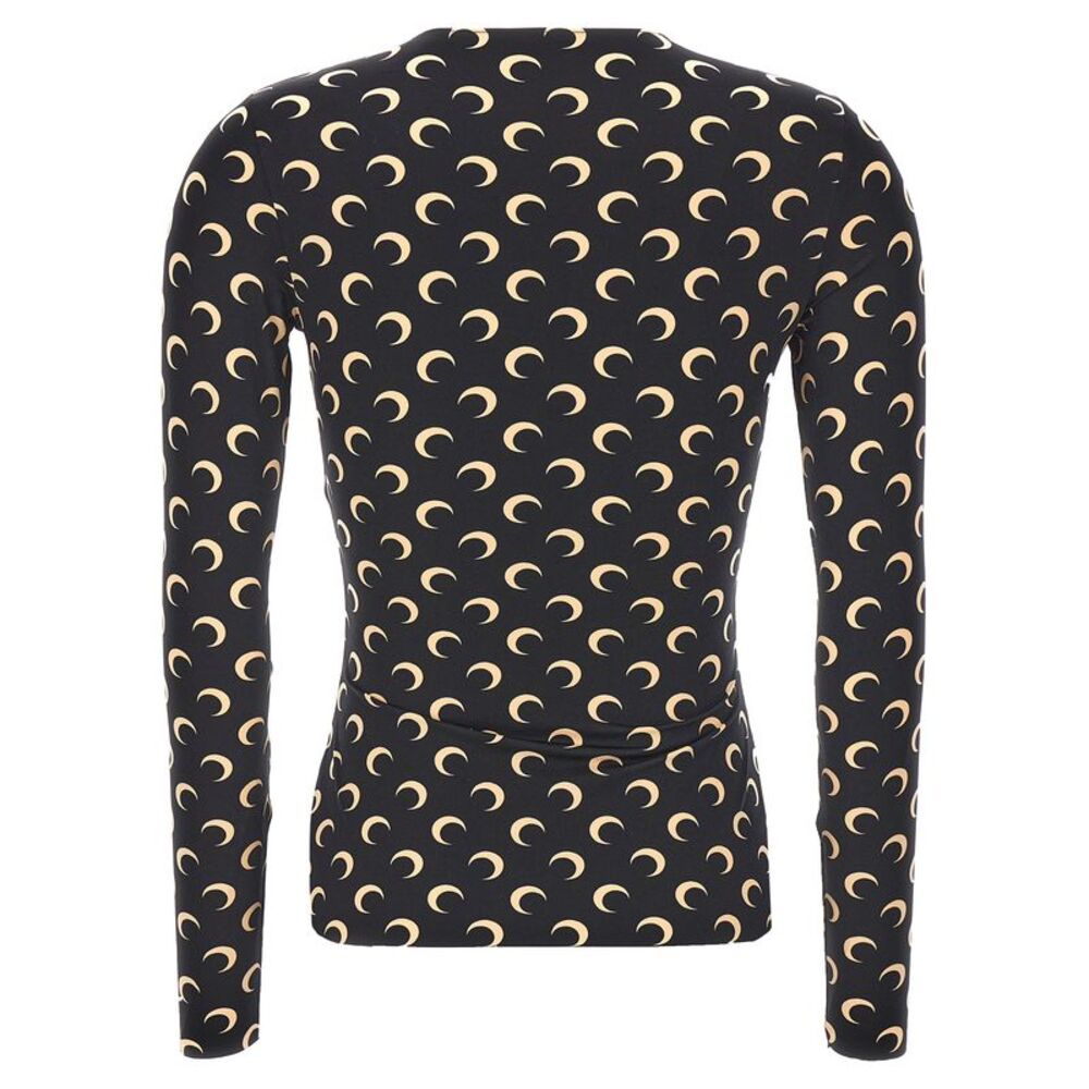 Marine Serre Black Polyamide Long Sleeve Women's T-Shirt - Picture 2 of 3